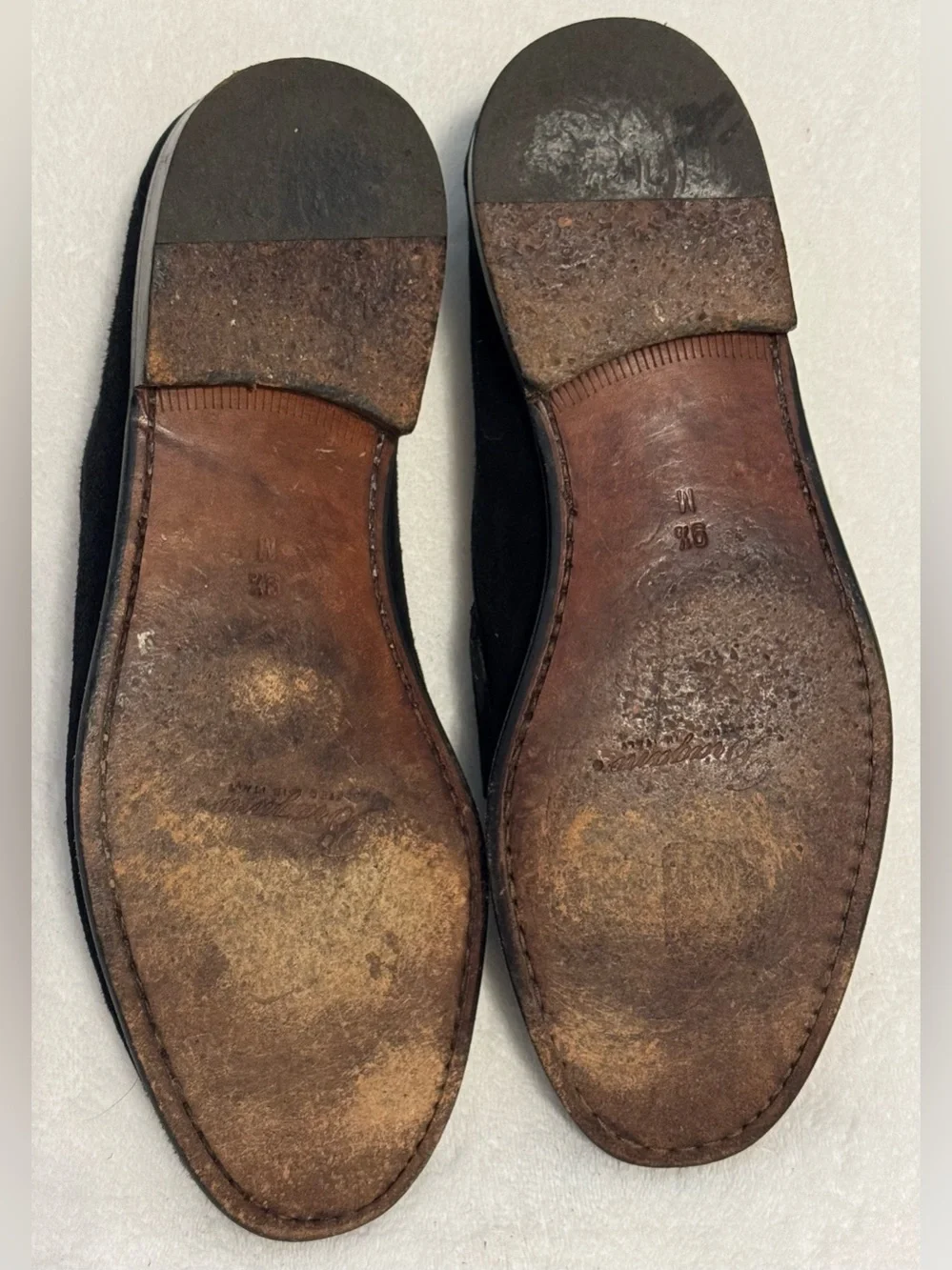 Bragano Italy Men’s Black Suede Horsebit Loafers Size 9.5